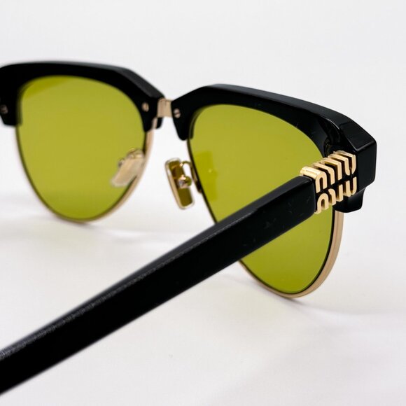 NEW MIU MIU SMU 09Z 1AB07O BLACK GREEN WOMEN SUNGLASSES MU09ZS 1AB07O MIU MIU - Picture 9 of 12